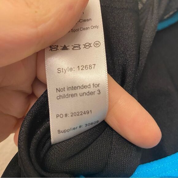 WEISSMAN Dance Costume Aqua blue velvet one leg unitard Elements 12687 IC 7/8 - Picture 6 of 11